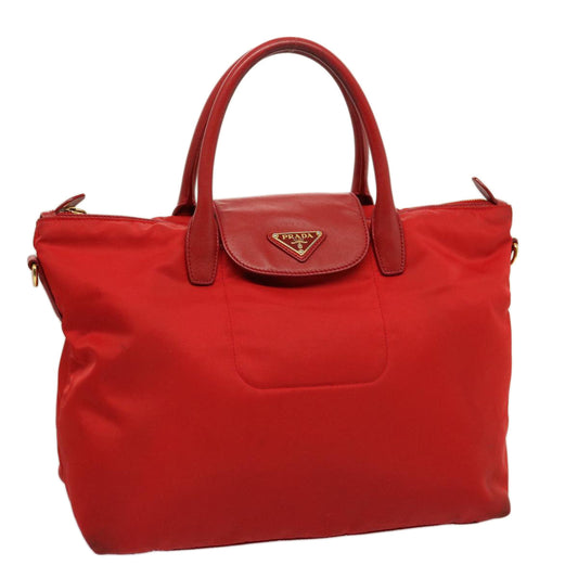 PRADA Tote Bag Nylon Red  75649