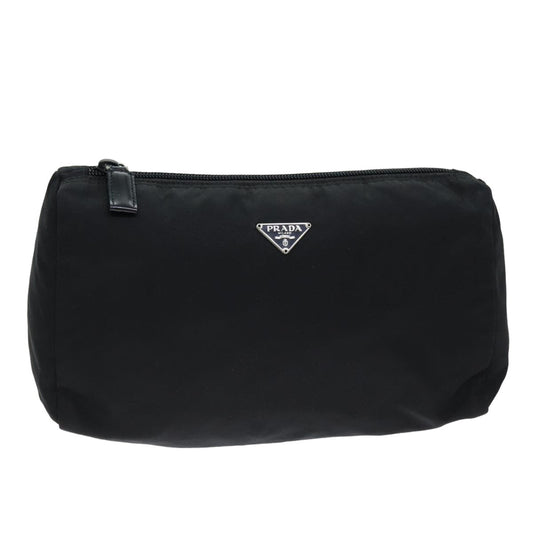 PRADA Pouch Nylon Black  75663