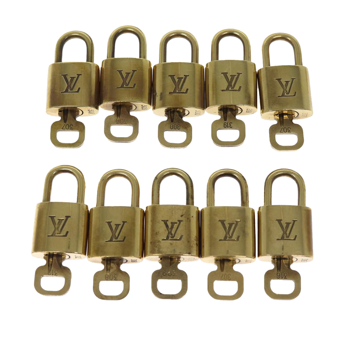 LOUIS VUITTON Padlock 10set Padlock Gold Tone LV 75684