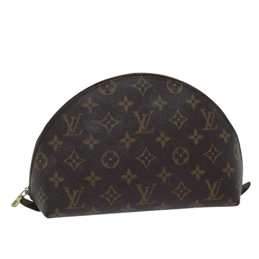 LOUIS VUITTON Monogram Trousse Demi Ronde Cosmetic Pouch M47520 LV 75708