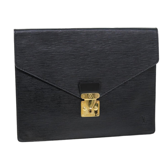 LOUIS VUITTON Epi Porte Documents Senateur Briefcase Black M54452 LV 75728