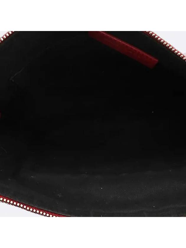 Balenciaga 362967 Red leather classic motor silver zip up decoration clutch bag