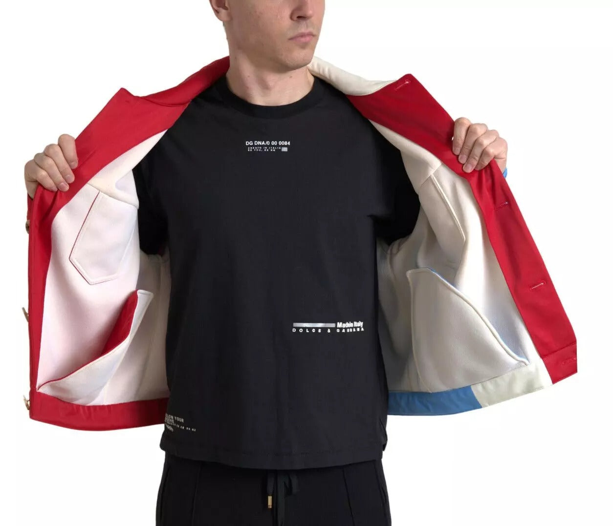 Dolce & Gabbana Multicolor Polyester Collar Short Men's Jacket ()