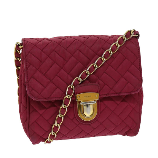 PRADA Chain Shoulder Bag Nylon Pink  75800