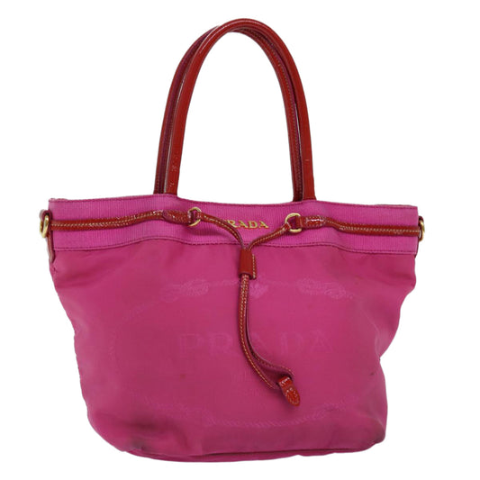 PRADA Hand Bag Nylon Pink Red  75823
