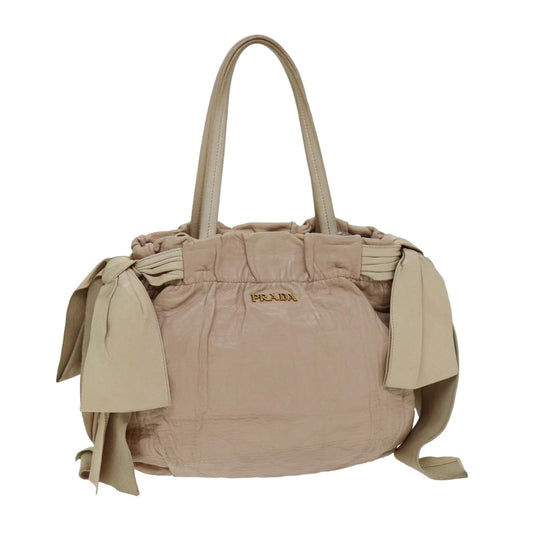 PRADA Tote Bag Leather Pink  75824
