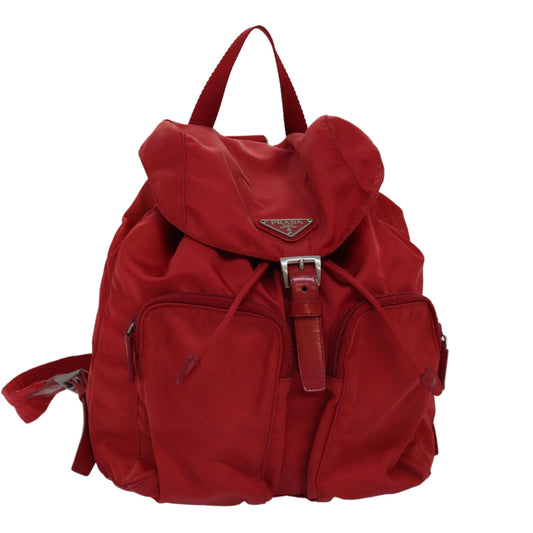PRADA Hand Bag Nylon Red  75825