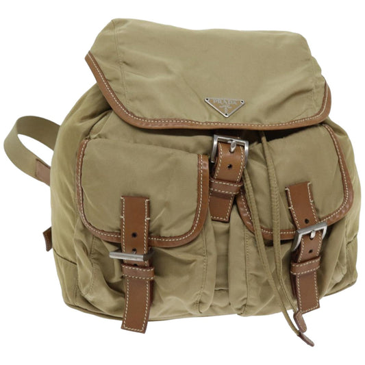 PRADA Backpack Nylon Beige  75828
