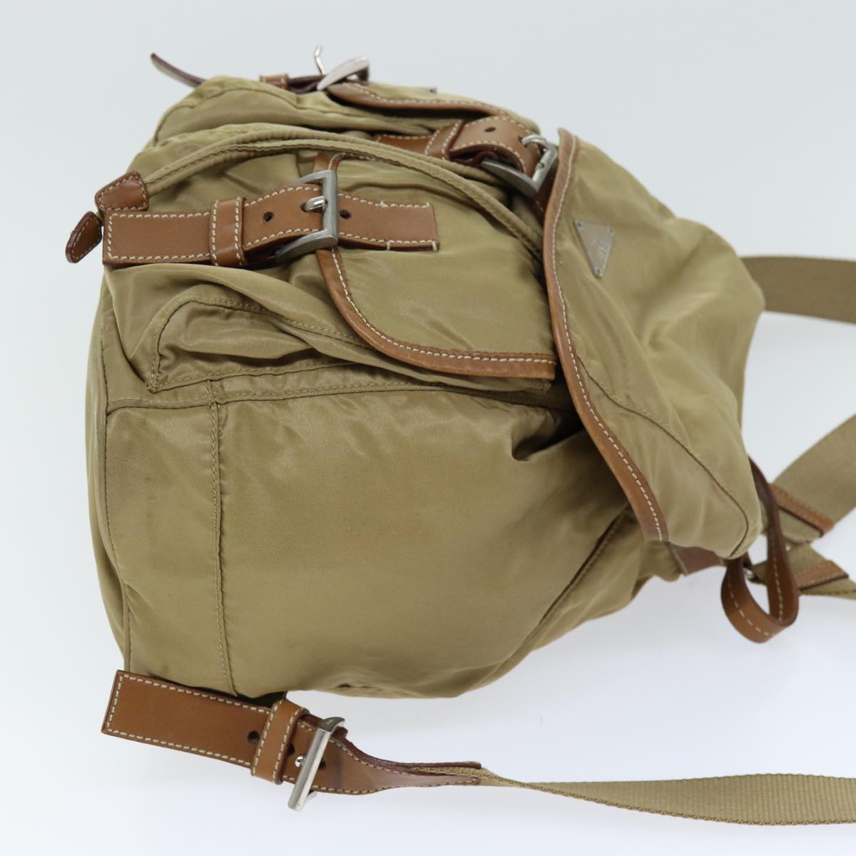 PRADA Backpack Nylon Beige  75828