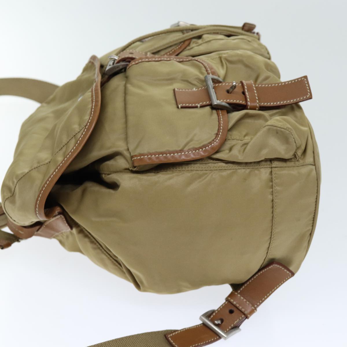 PRADA Backpack Nylon Beige  75828