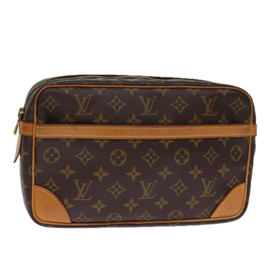 LOUIS VUITTON Monogram Compiegne 28 Clutch Bag M51845 LV 75855
