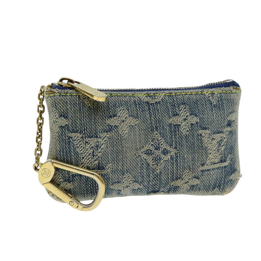 LOUIS VUITTON Monogram Denim Pochette Cles Coin Purse Blue M95343 LV 75876