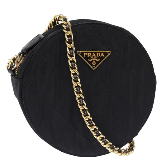 PRADA Chain Shoulder Bag Nylon Black  75887