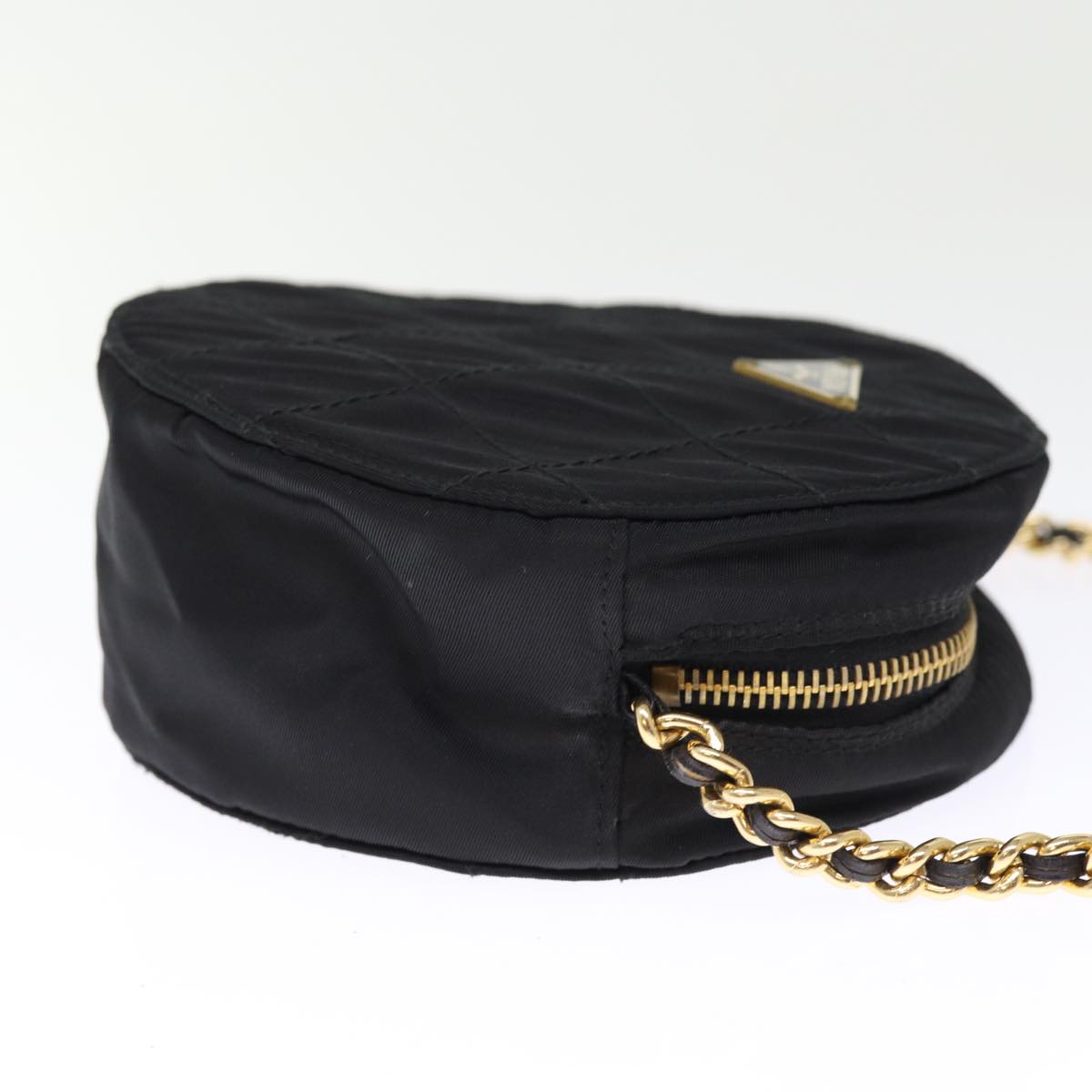 PRADA Chain Shoulder Bag Nylon Black  75887