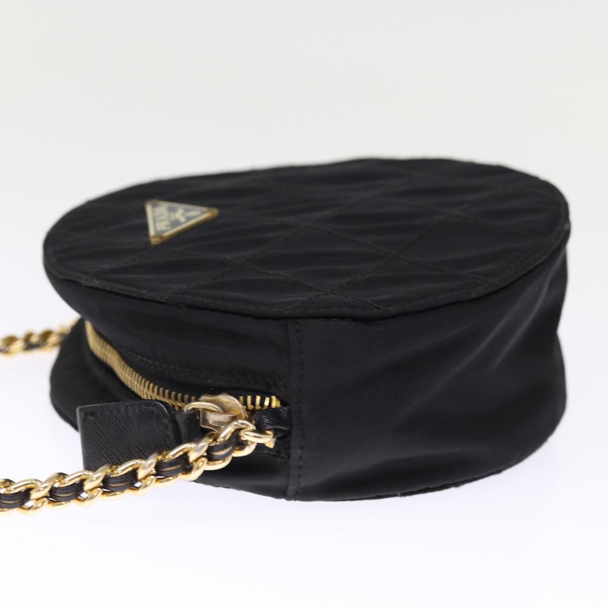 PRADA Chain Shoulder Bag Nylon Black  75887