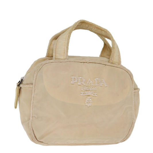 PRADA Hand Bag Nylon Beige  75889