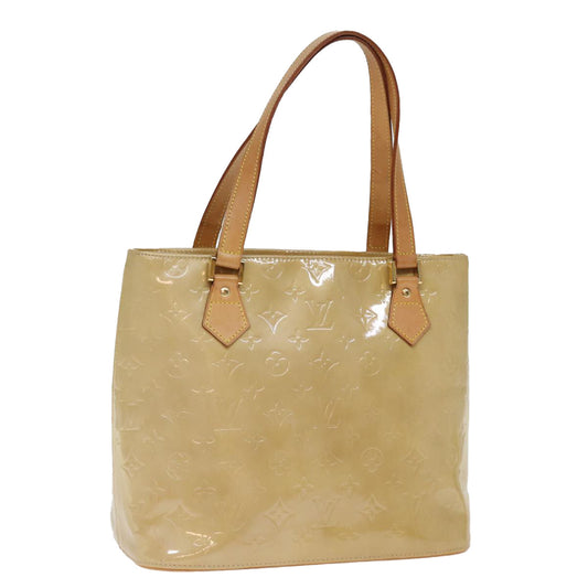 LOUIS VUITTON Monogram Vernis Houston Hand Bag Beige M91004 LV 75923