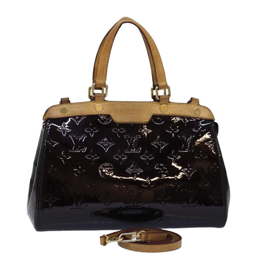 LOUIS VUITTON Monogram Vernis Brea PM Hand Bag Amarante M91622 LV 75936