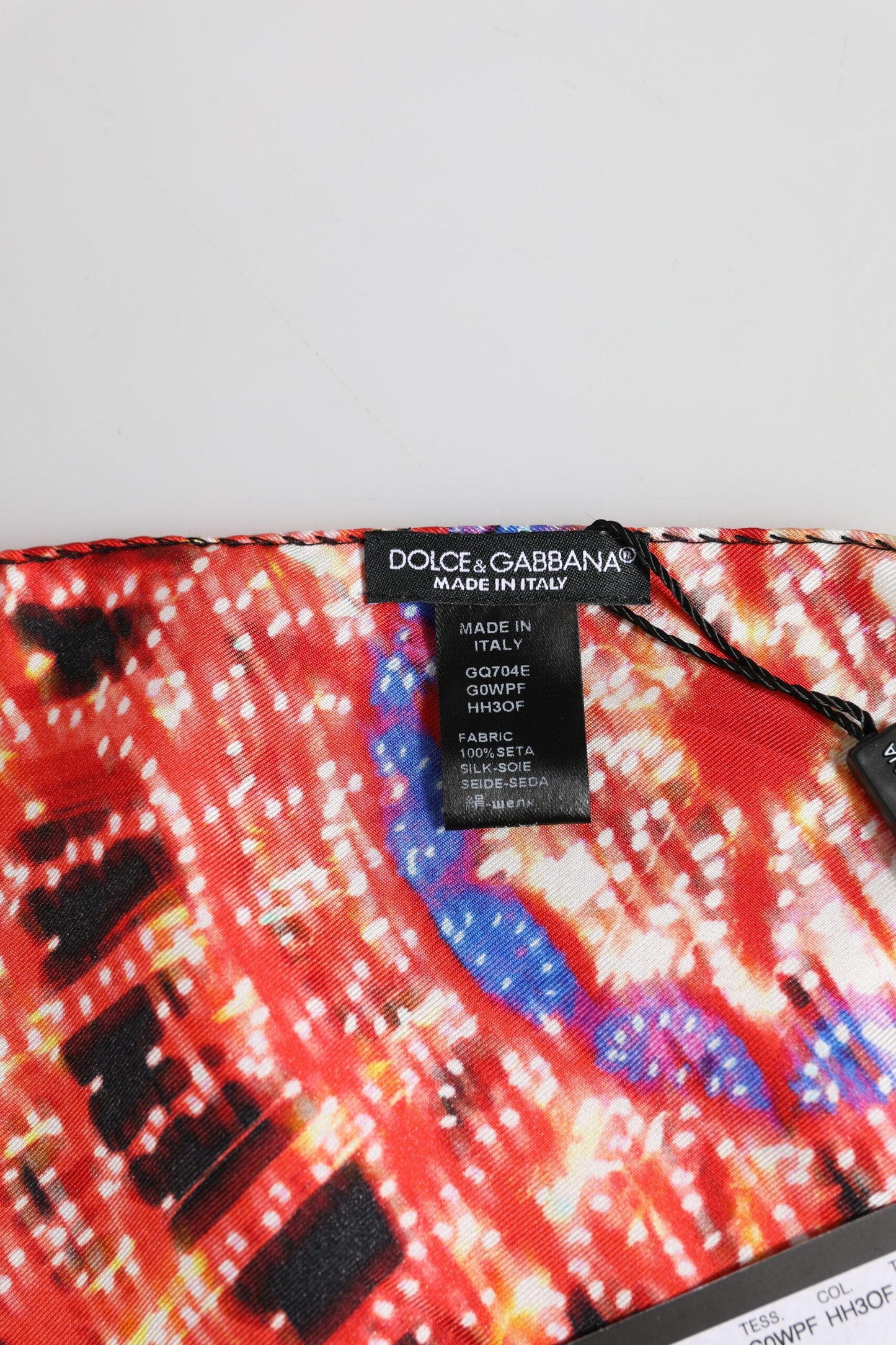Dolce & Gabbana Black Multicolor Print Square Foulard Men's Scarf ()