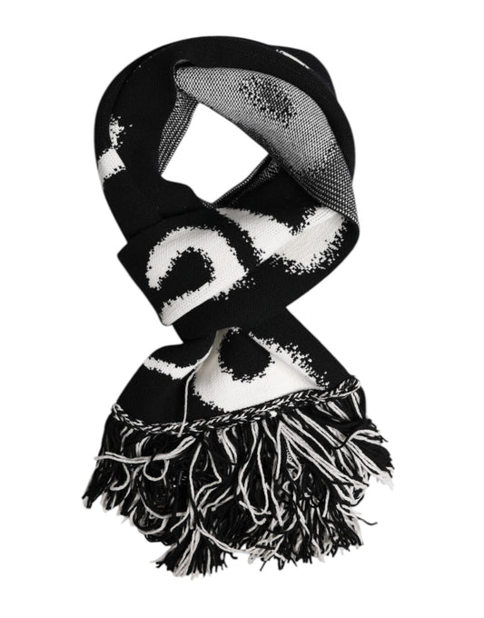 Dolce & Gabbana Black Logo Neck Warmer Wrap Men Shawl Men's Scarf