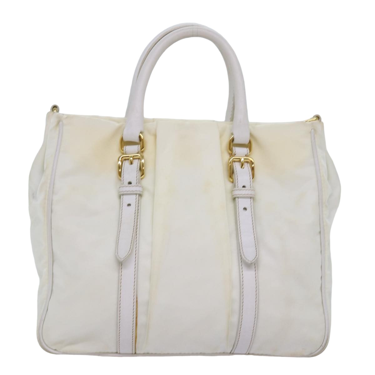 PRADA Hand Bag Nylon White  75995