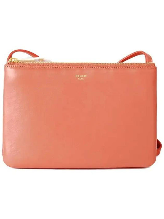 CELINE WoMen's Medium Logo Trio Shoulder Bag Lychee