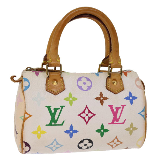 LOUIS VUITTON Monogram Multicolor Mini Speedy Hand Bag White M92645 76030