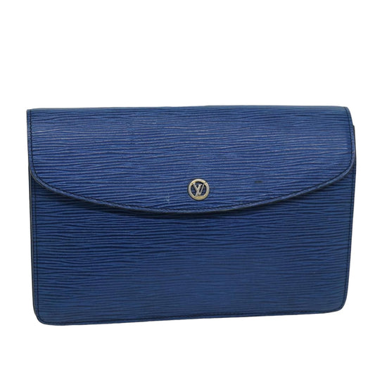 LOUIS VUITTON Epi Montaigne 23 Clutch Bag Blue M52665 LV 76032