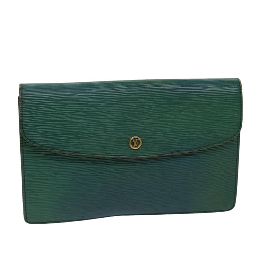 LOUIS VUITTON Epi Montaigne 27 Clutch Bag Green M52654 LV 76033