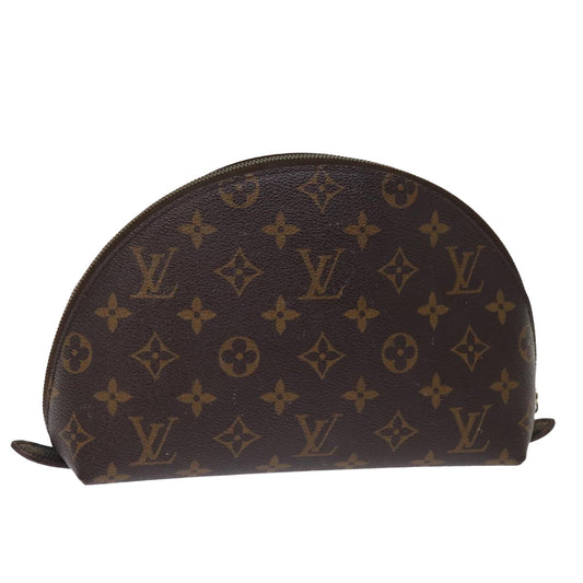 LOUIS VUITTON Monogram Trousse Demi Ronde Cosmetic Pouch M47520 LV 76034