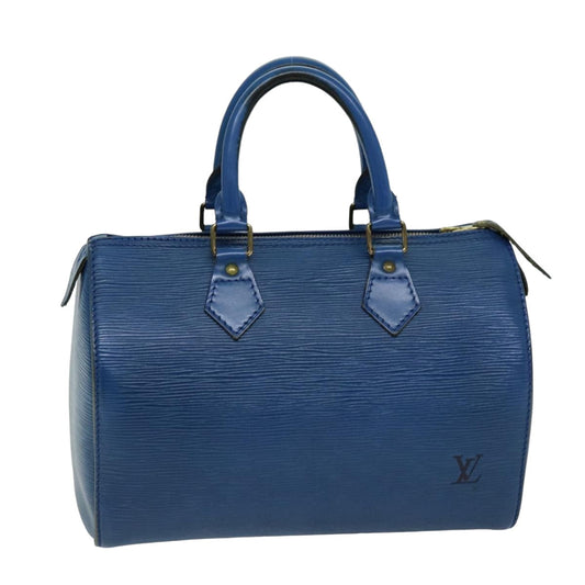 LOUIS VUITTON Epi Speedy 25 Hand Bag Toledo Blue M43015 LV 76071