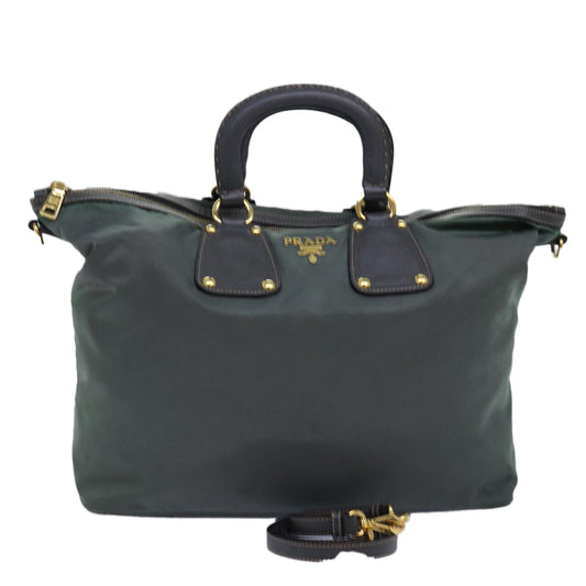 PRADA Hand Bag Nylon 2way Green  76129
