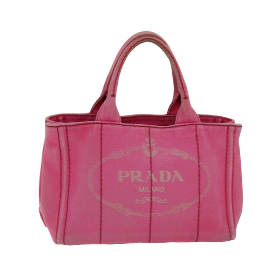 PRADA Canapa PM Hand Bag Canvas Pink  76130