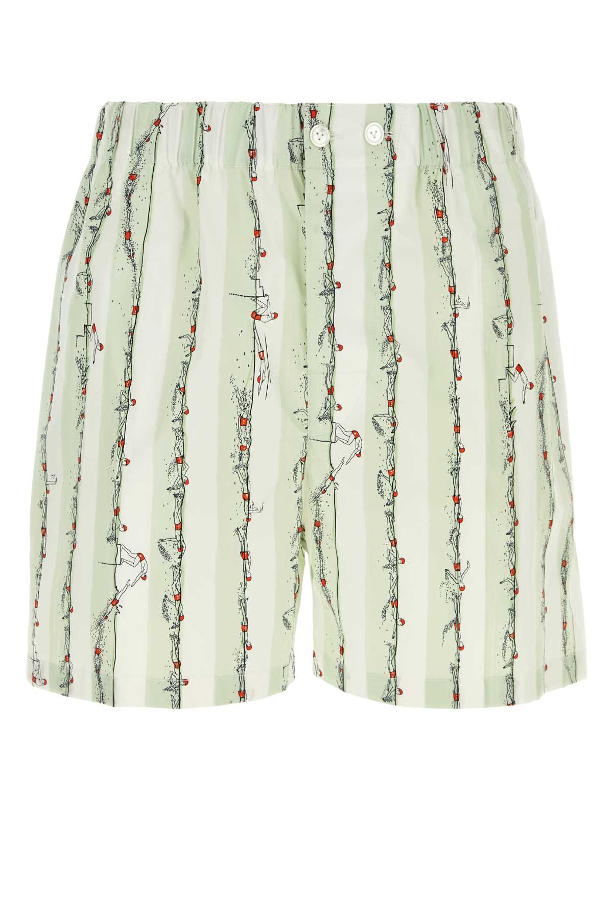 BOTTEGA VENETA Printed Poplin Bermuda Shorts