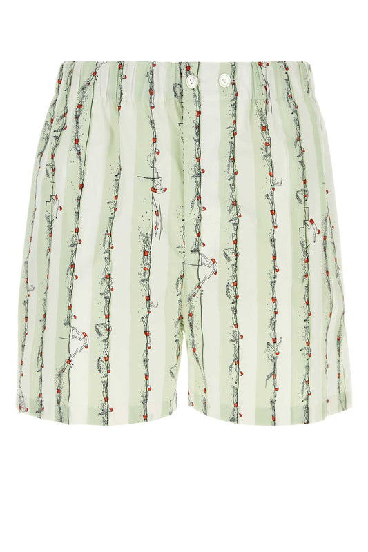 BOTTEGA VENETA Printed Poplin Bermuda Shorts