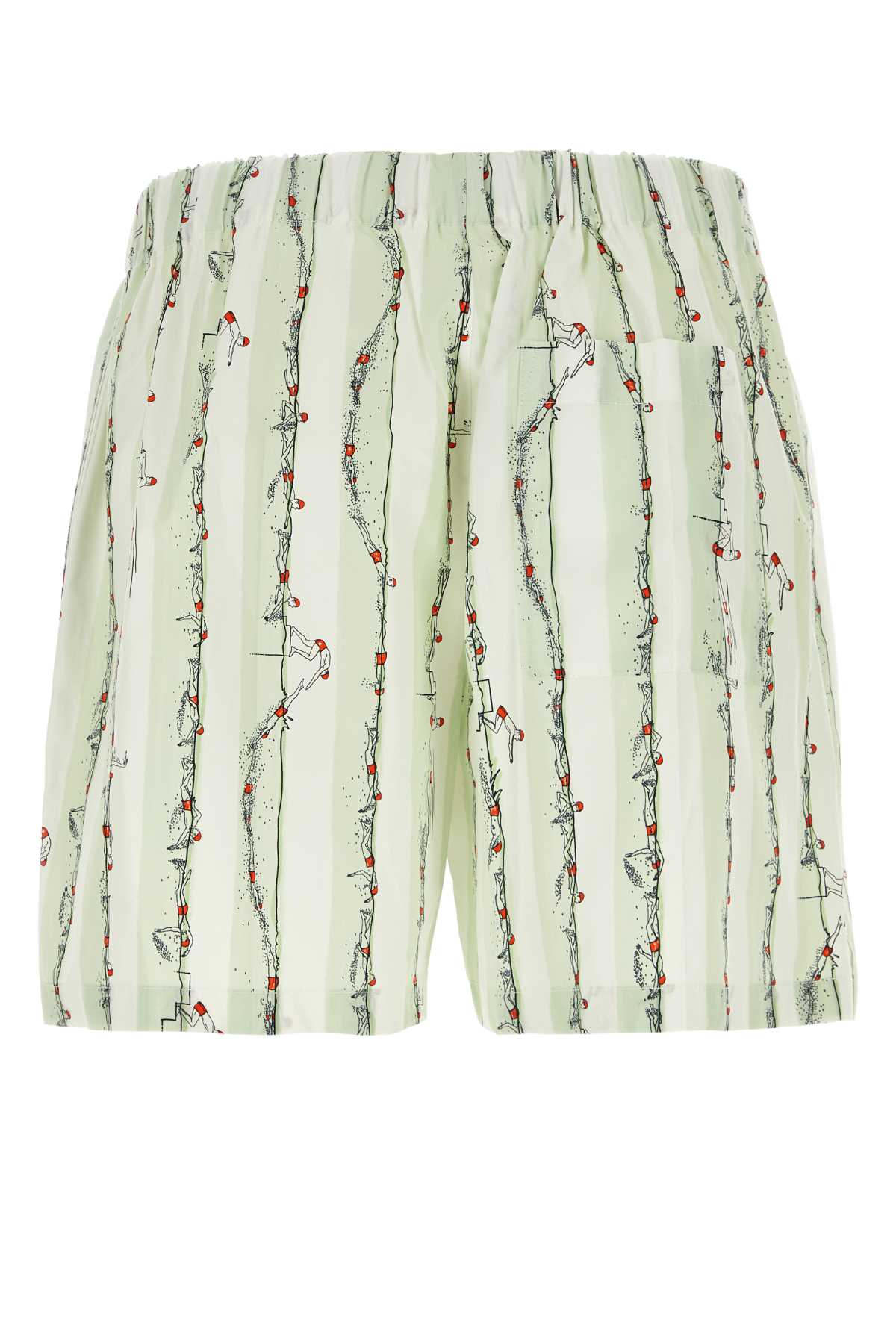 BOTTEGA VENETA Printed Poplin Bermuda Shorts