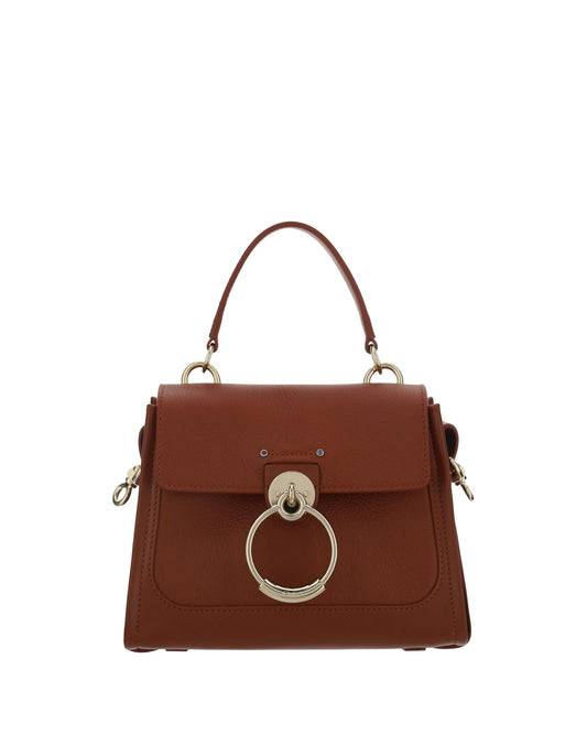 Chloe Woody Small Leather Shoulder Bag Brown ONE SIZE Brown