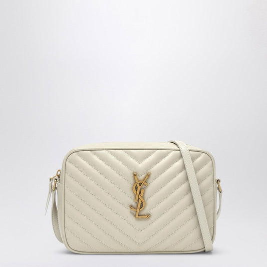 Saint Laurent Lou Cream Quilted Leather Camera Bag Women