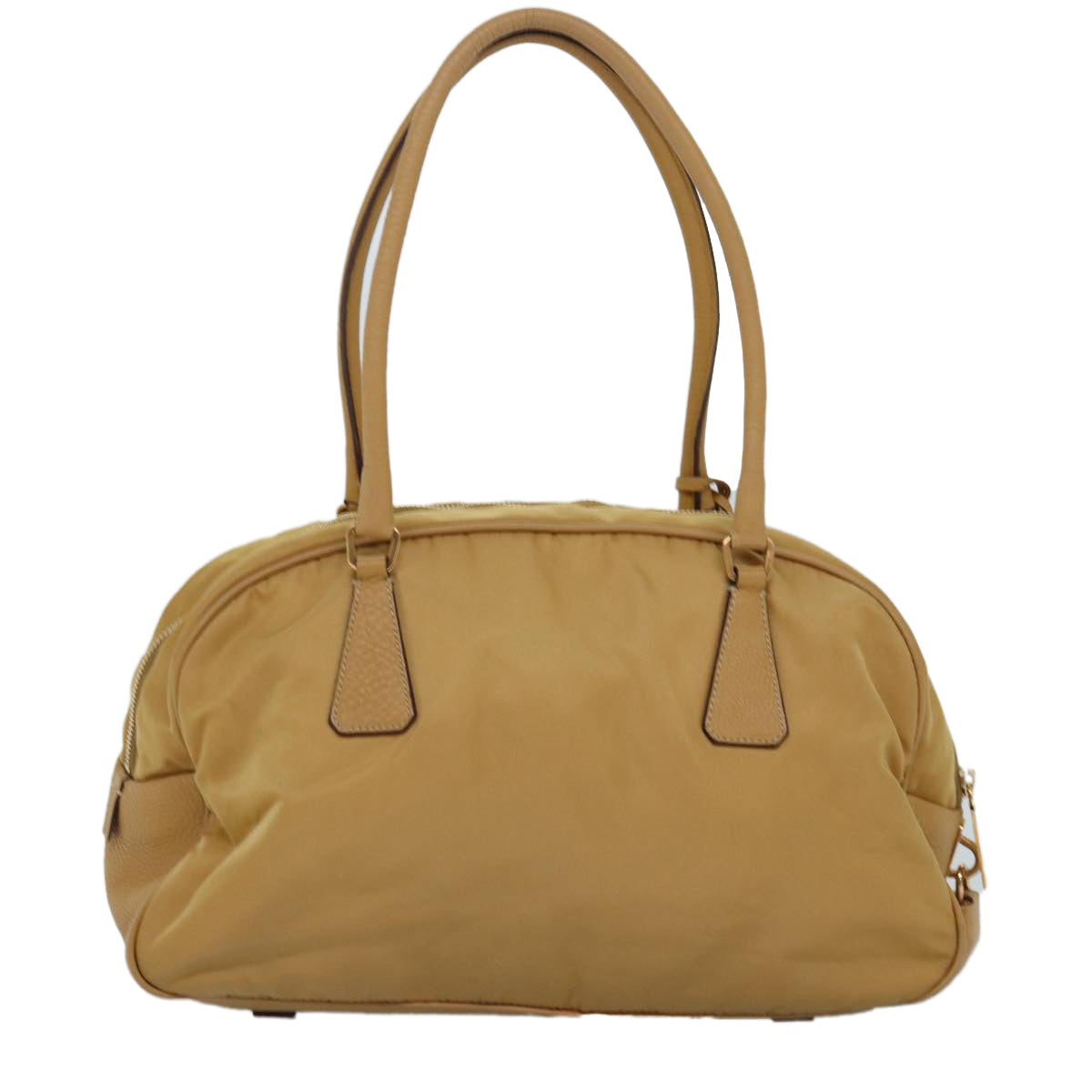 PRADA Shoulder Bag Nylon Leather Beige  76176