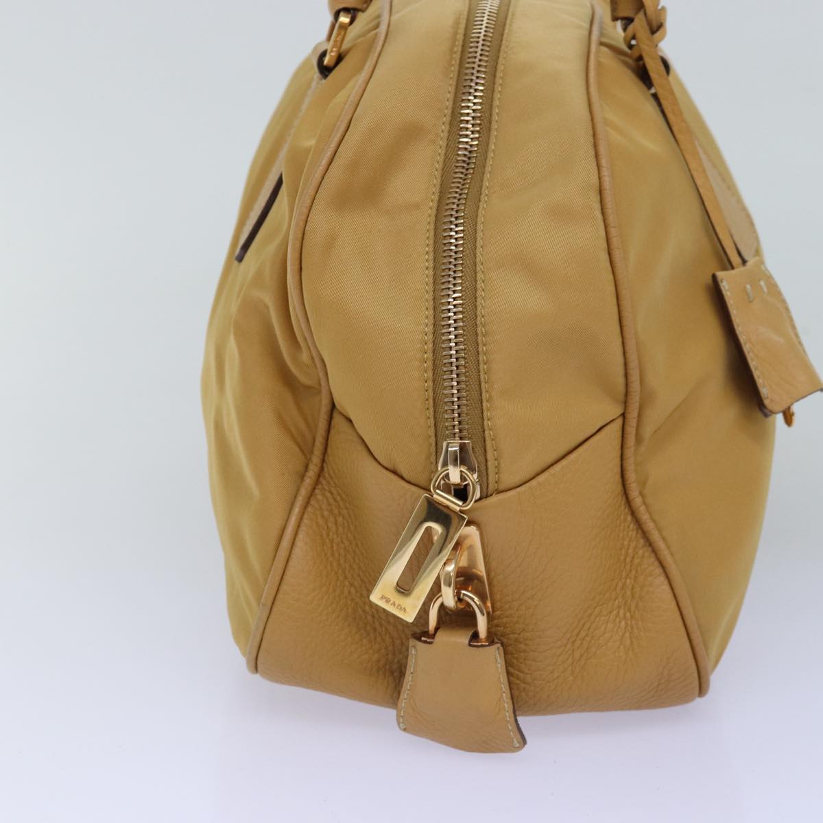 PRADA Shoulder Bag Nylon Leather Beige  76176