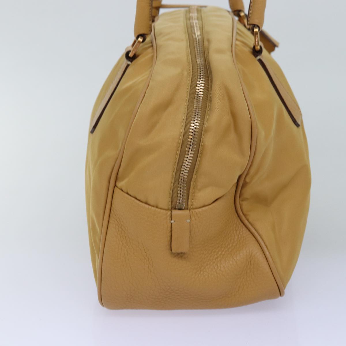 PRADA Shoulder Bag Nylon Leather Beige  76176