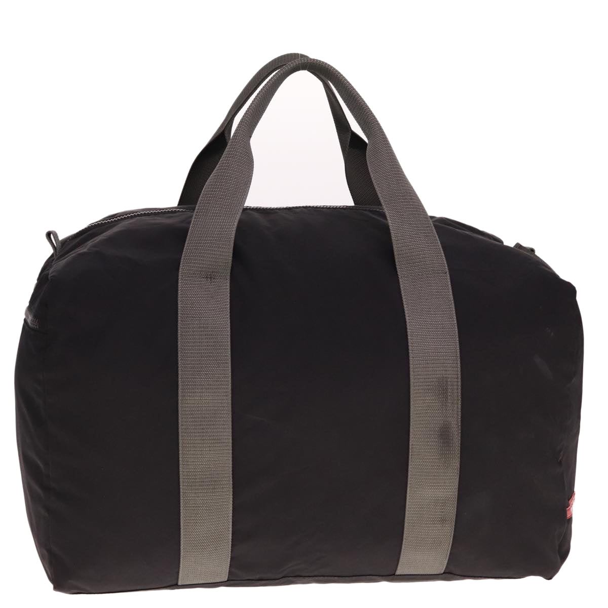 PRADA Boston Bag Nylon Black Gray  76178