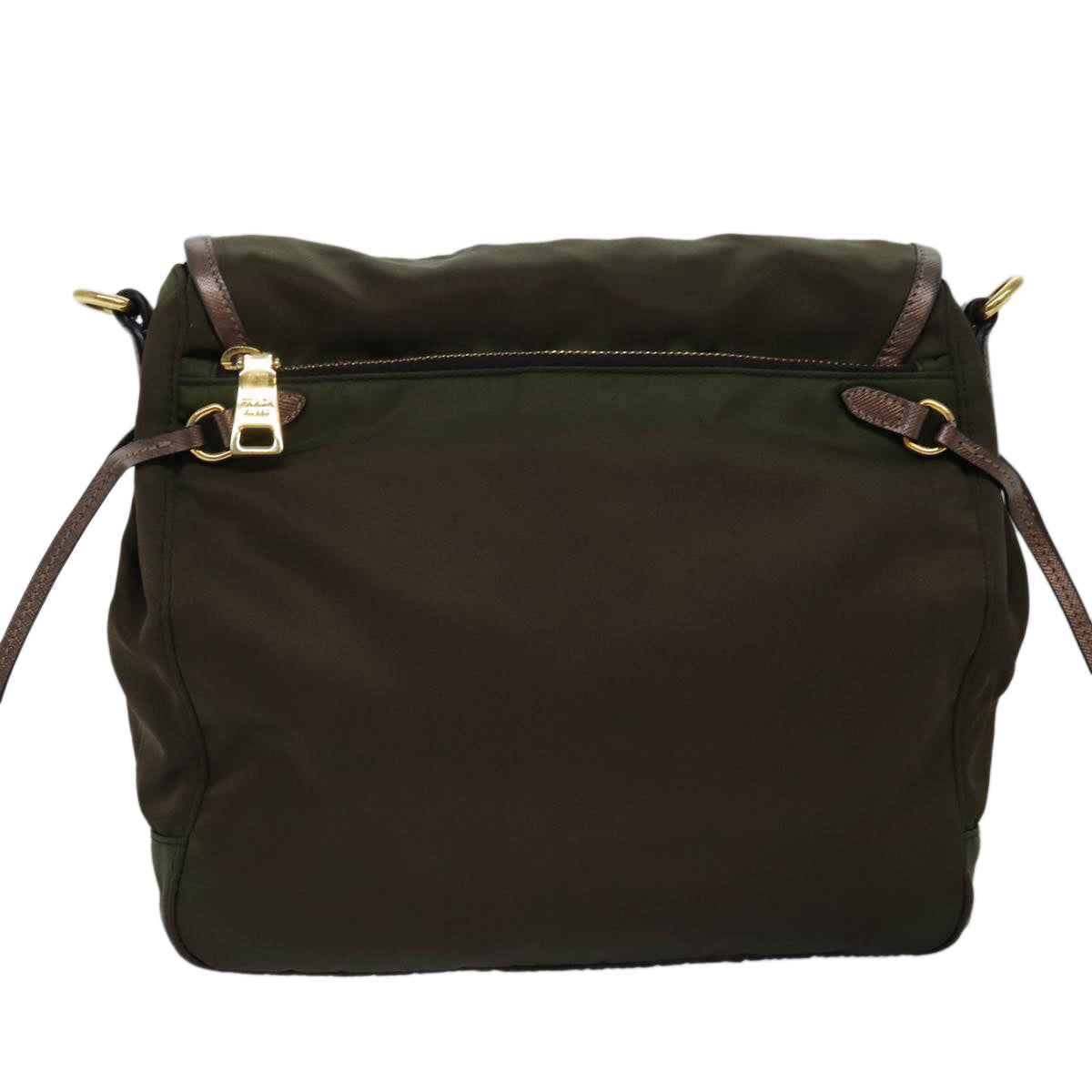 PRADA Shoulder Bag Nylon Khaki  76195