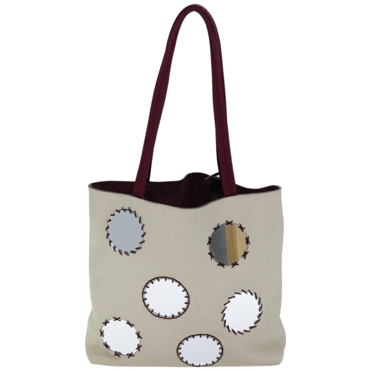 PRADA Tote Bag Leather Beige  76203