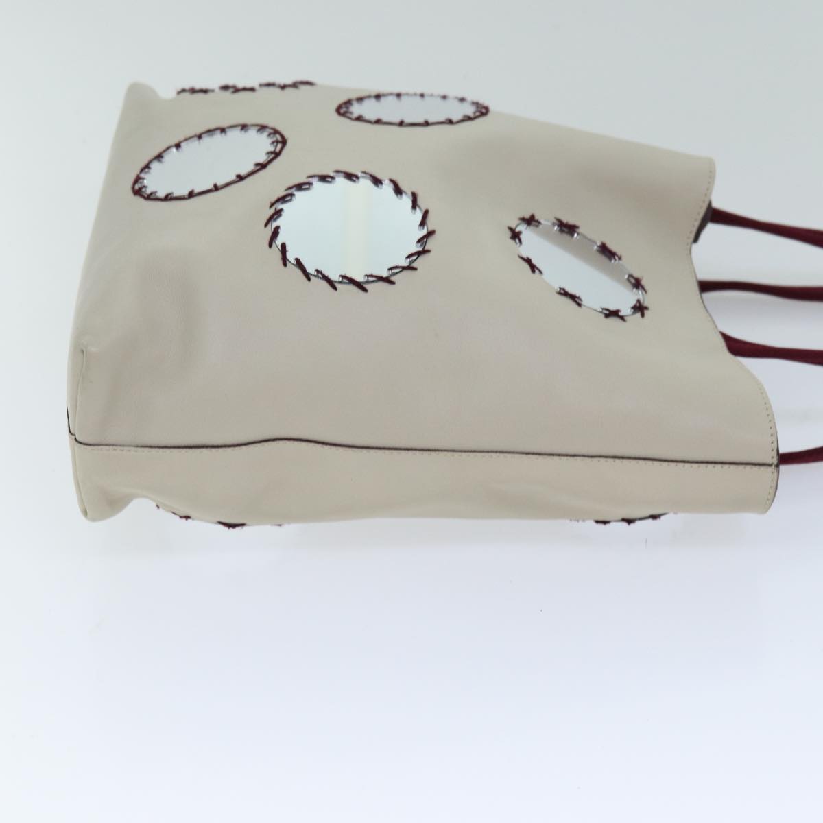 PRADA Tote Bag Leather Beige  76203
