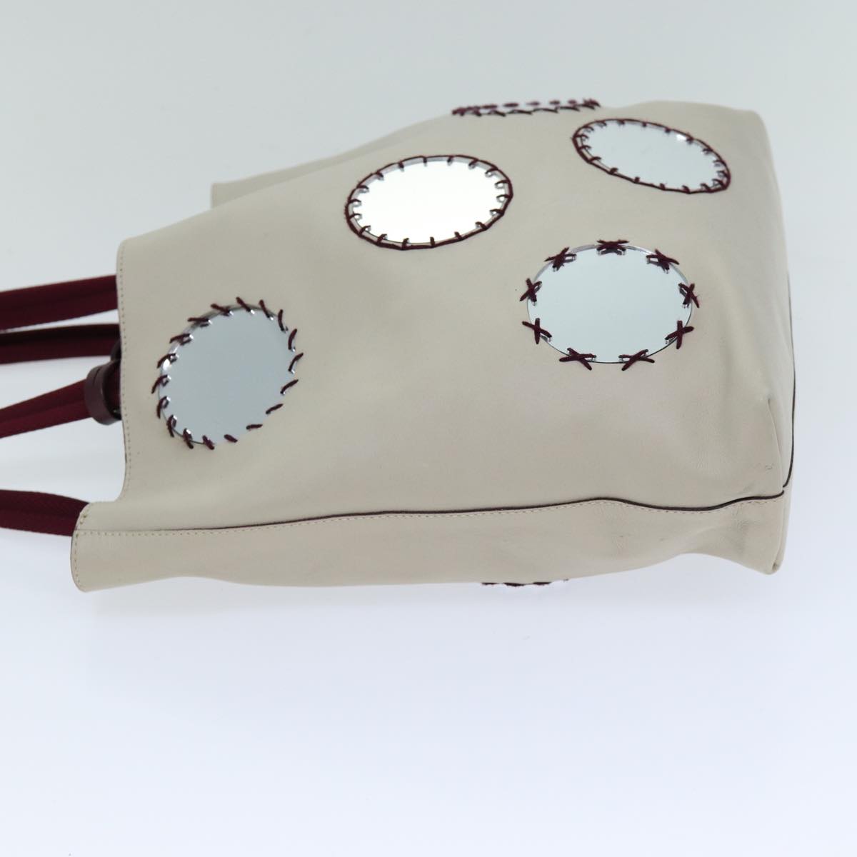 PRADA Tote Bag Leather Beige  76203