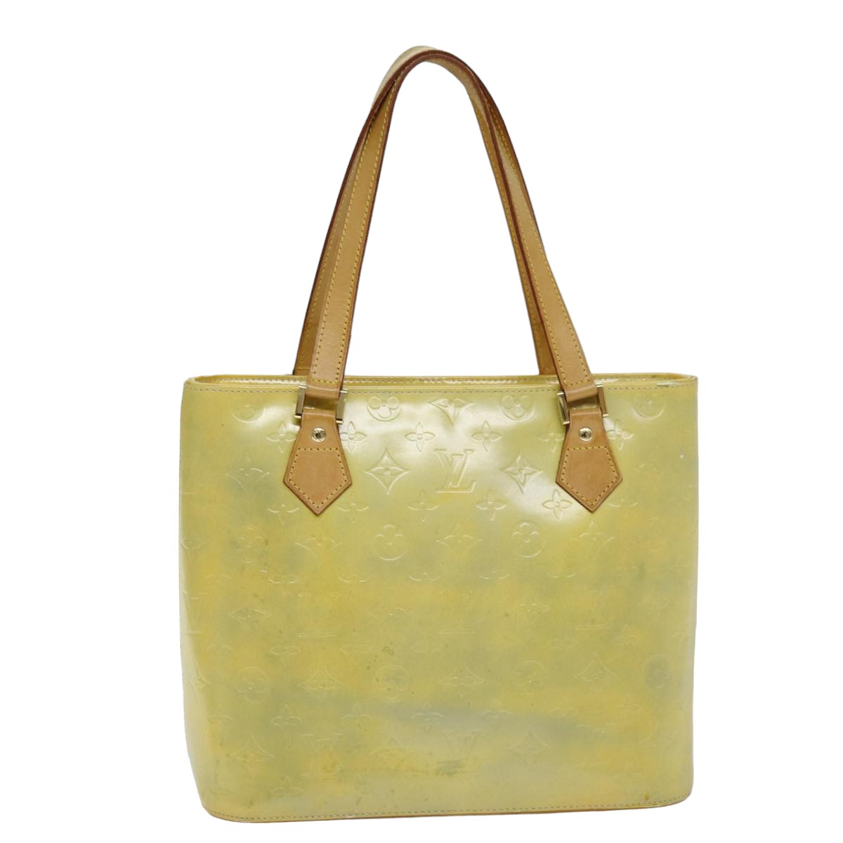 LOUIS VUITTON Monogram Vernis Houston Hand Bag Gris M91053 LV 76212