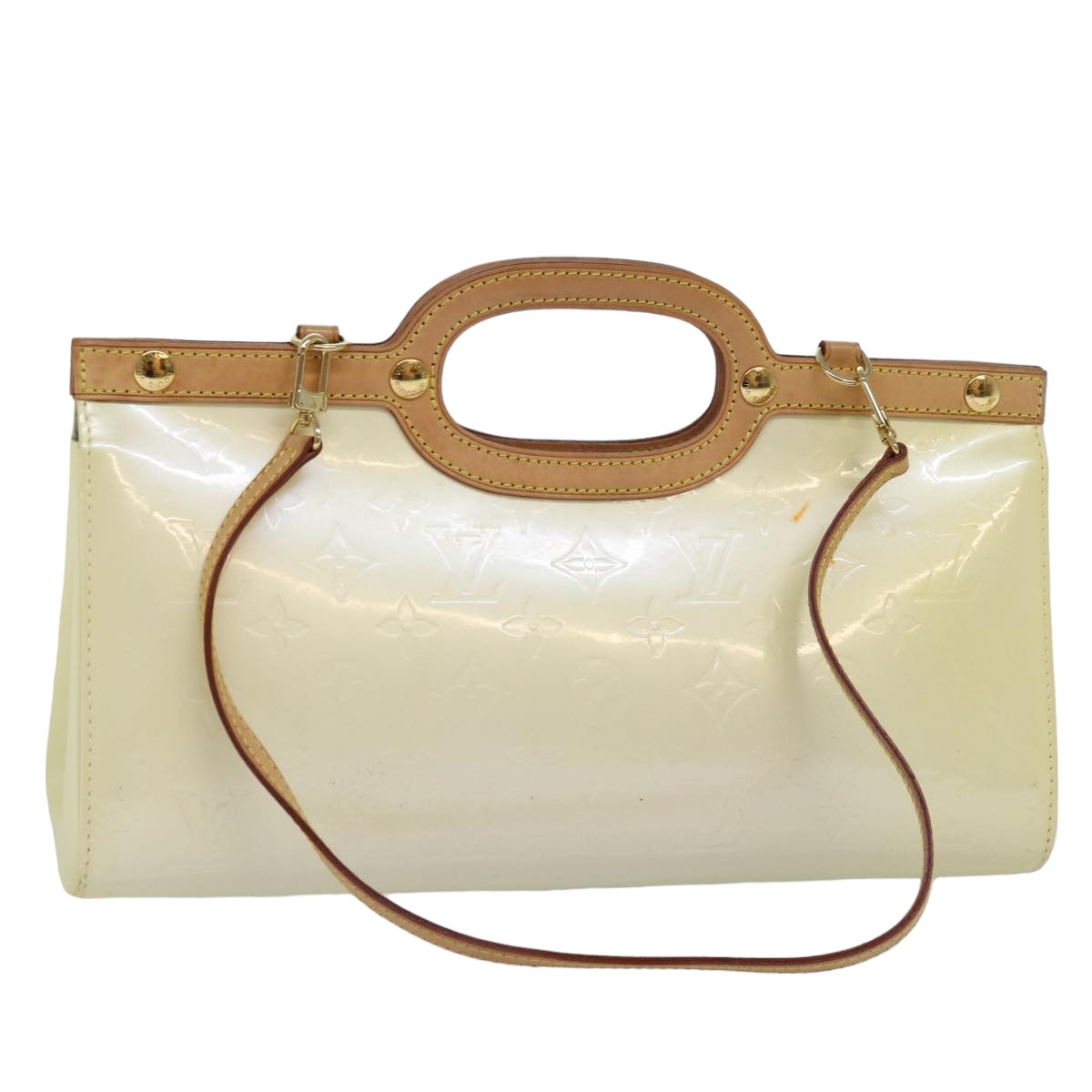 LOUIS VUITTON Monogram Vernis Roxbury Drive Hand Bag Perle M91374 LV 76340