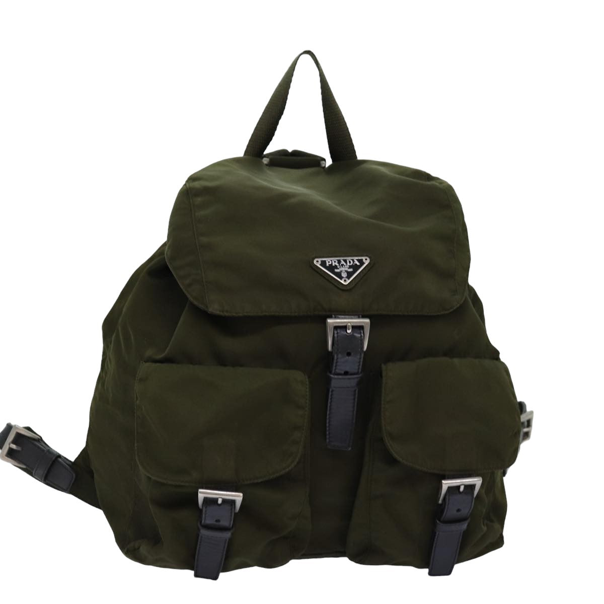 PRADA Backpack Nylon Khaki  76369