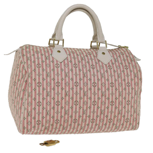 LOUIS VUITTON Monogram Mini Lin Croisette Speedy 30 Bag Pink M95501 76422A
